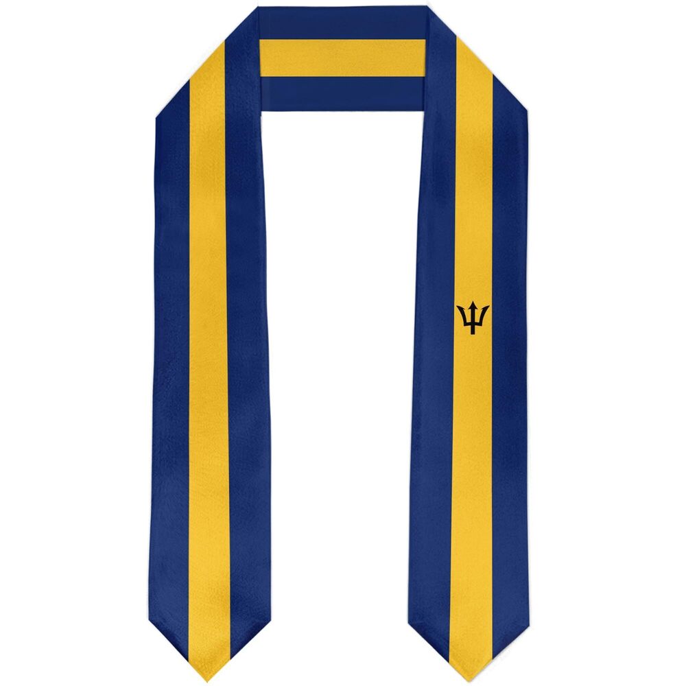 5614 Barbados Flag Graduation Stole Satin Sash Scarf for Study Aboard
